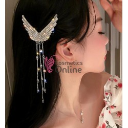 Clema pentru par metalica AGF053AA - Aripi Argintii cu Cristale